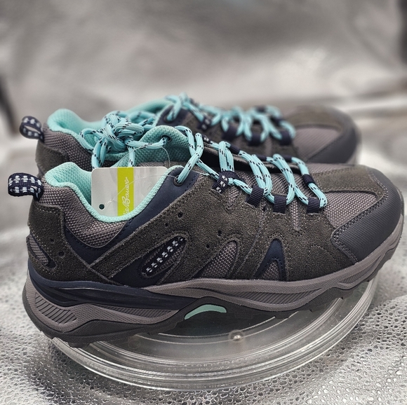 H Eddie Bauer RoseBurg womens 8 Sneakers Shoes Grey Teal Turquoise Vibe NWT - Picture 6 of 10
